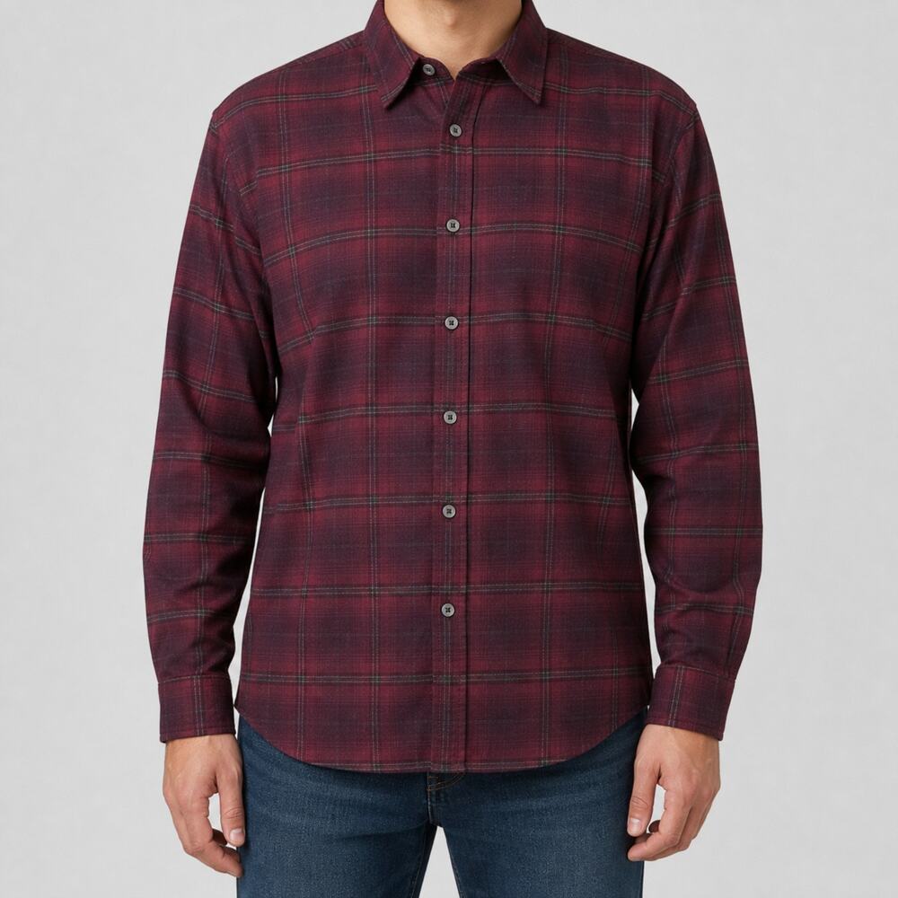 Carbon2Cobalt Shirt Mens Large Plaid Button Up Long Sleeve Casual